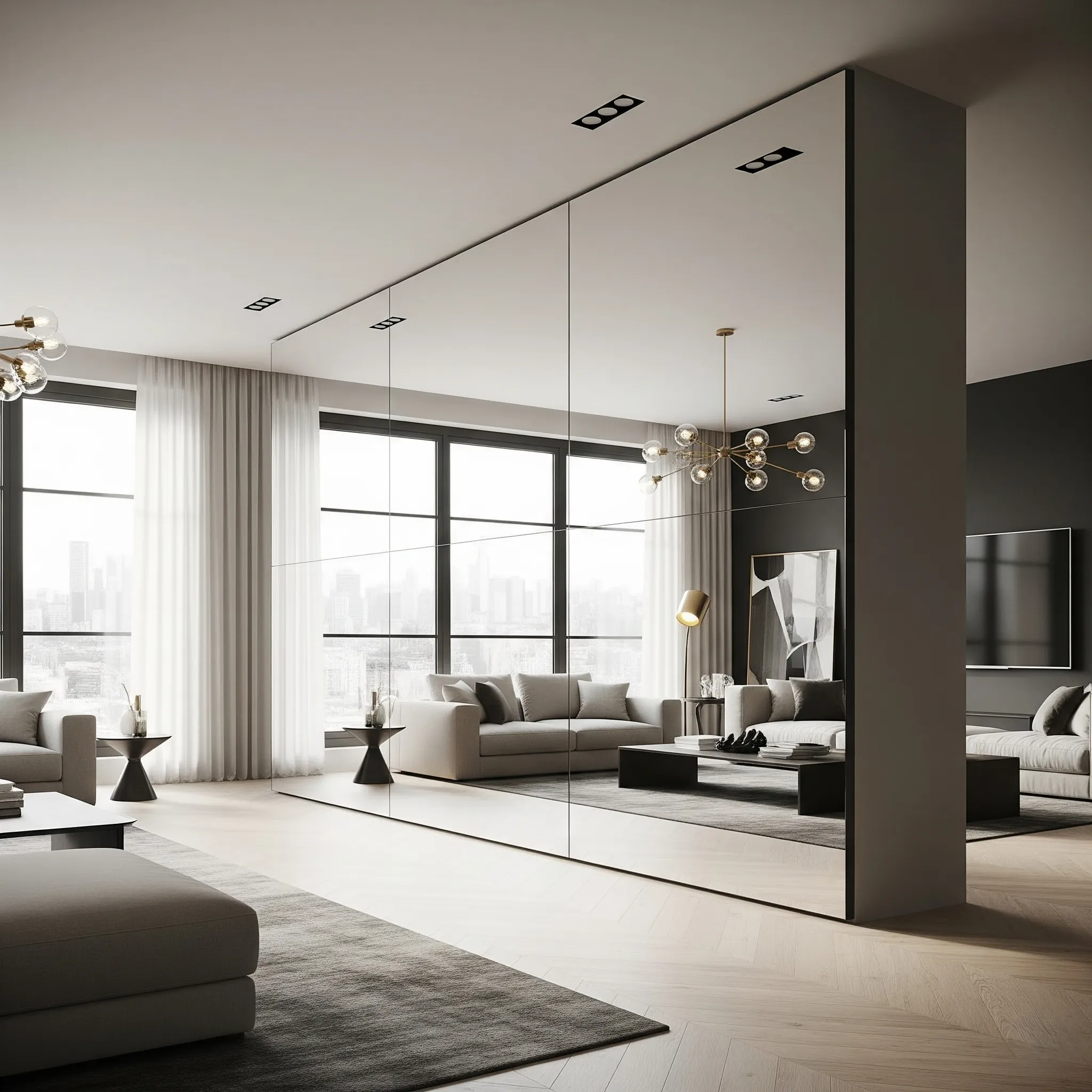 جدار مرآة كامل