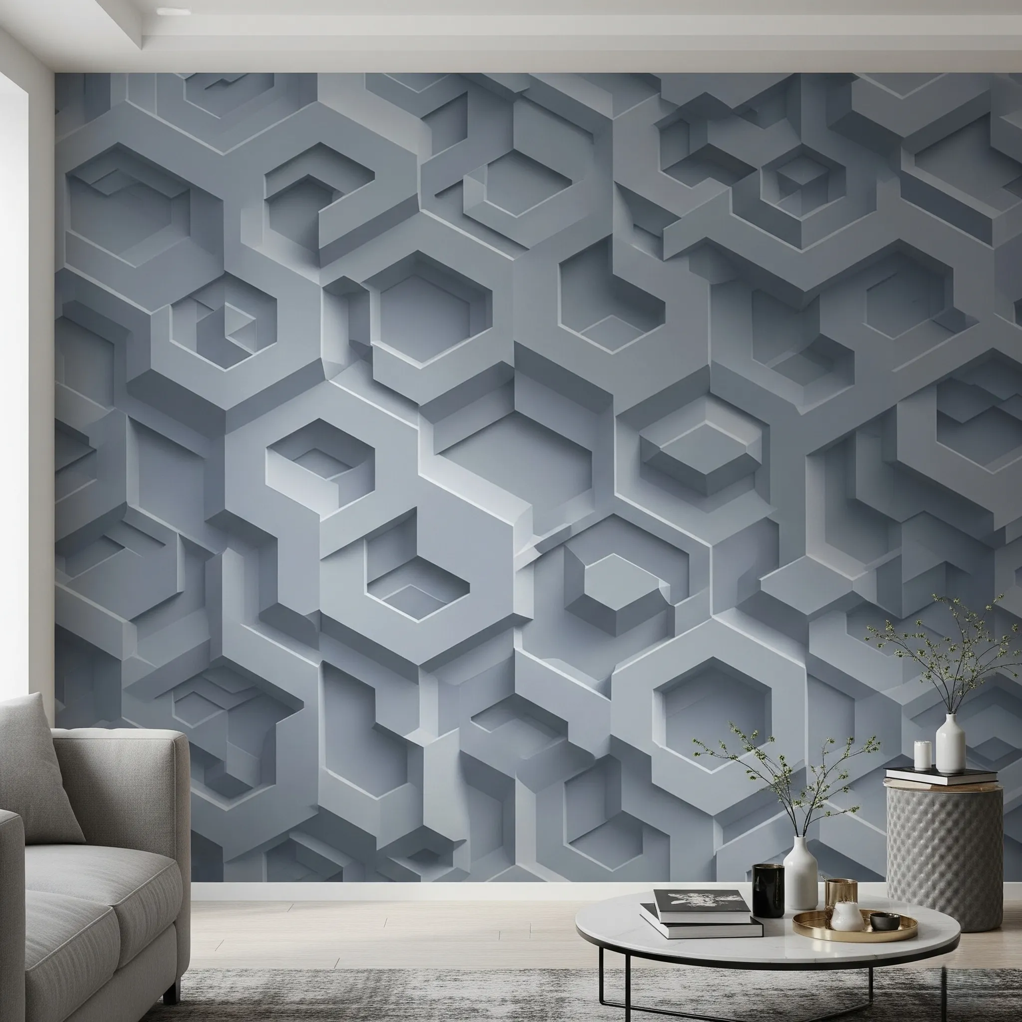 دهان ثلاثي الأبعاد لغرفة معيشة